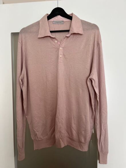 Ermenegildo Zegna Polo Yaka Pembe Kazak