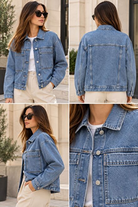 SoyaConcept Mavi Denim Kot Ceket 💙 JL01