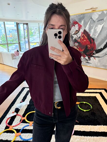 Bordo Bomber Ceket