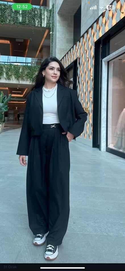 Siyah Blazer Ceket ve Pantolon Takımı