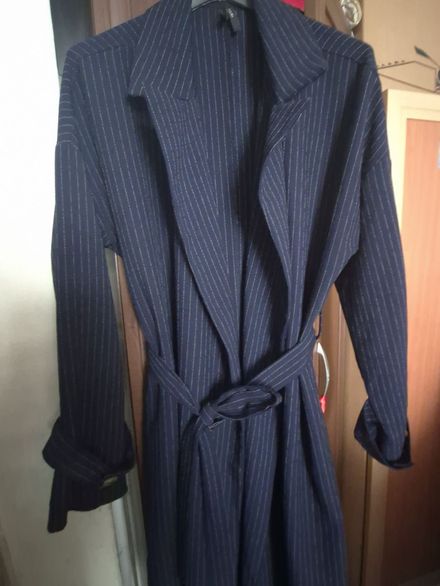 Pinstripe Trençkot Ceket Defacto