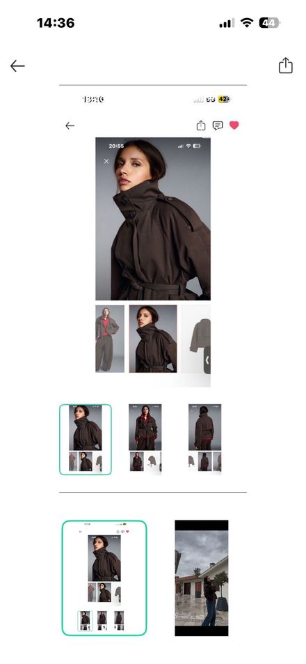 Bershka Kahverengi Trençkot