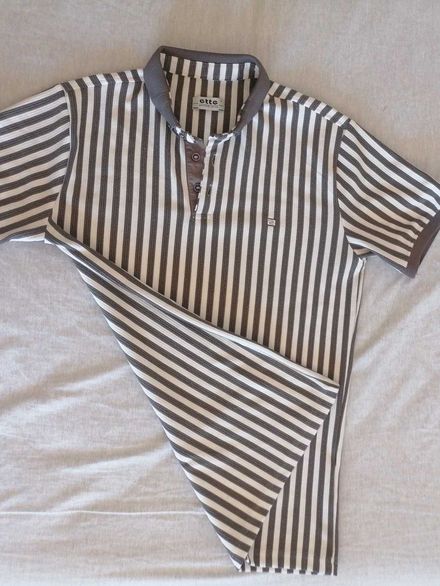 Çizgili Polo Yaka T-Shirt