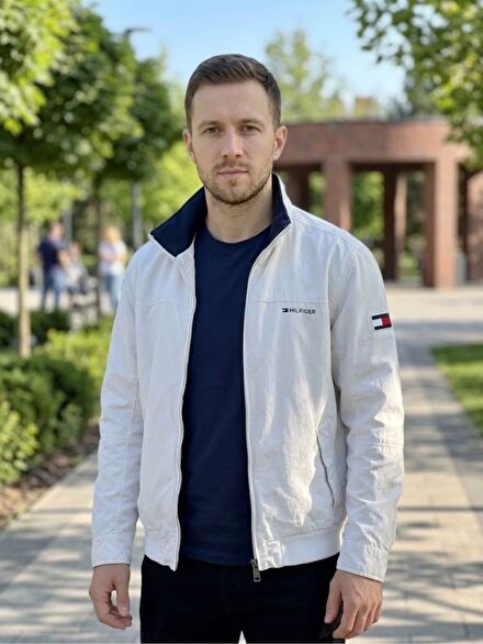 ORJİNAL Tommy Hilfiger Beyaz Spor Mont