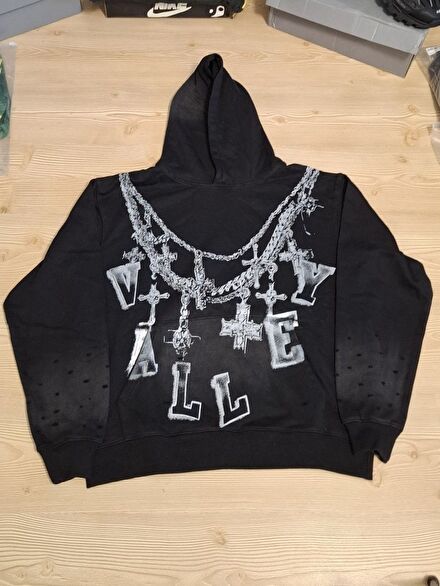Valley Dreams Siyah Kapüşonlu Sweatshirt