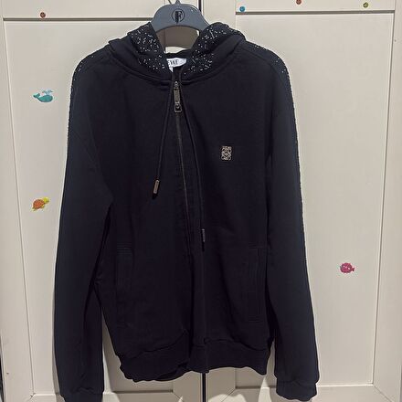 Siyah Fermuarlı Sweatshirt