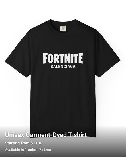 Balenciaga Fortnite Tişört