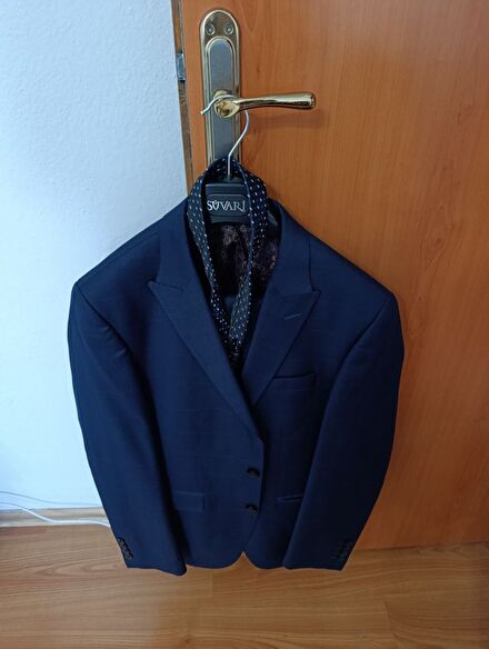 Süvari Slim Fit Mavi Takım Elbise 48/6