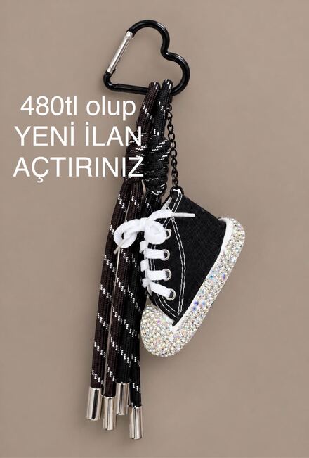 Siyah Taşlı Ayakkabı Anahtarlık charm