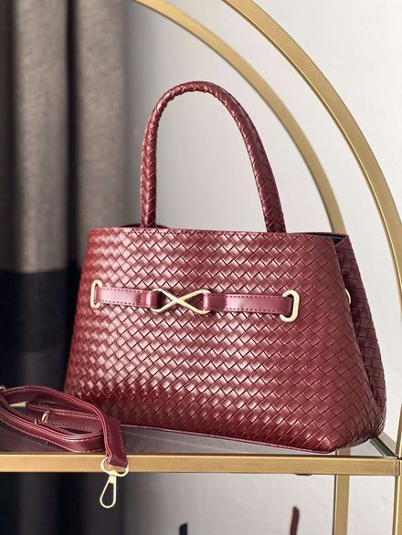 Bordo Dokuma Askılı Çanta