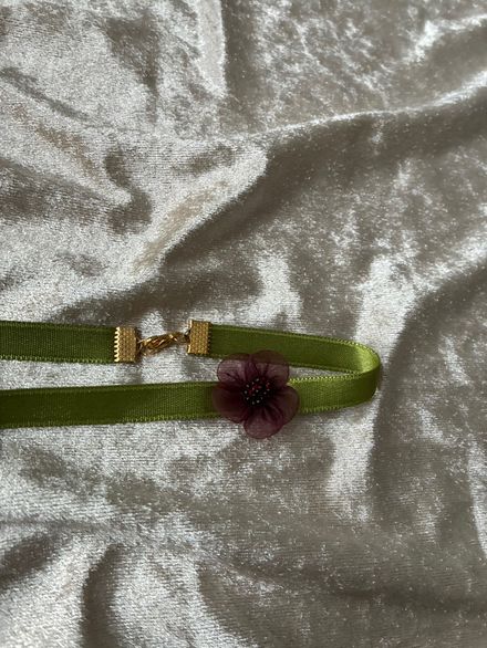 Vintage choker saten choker yeşil choker
