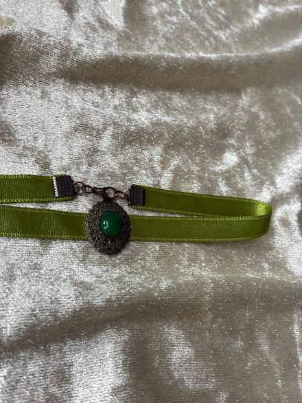 Yeşil choker taşlı choker vintage choker