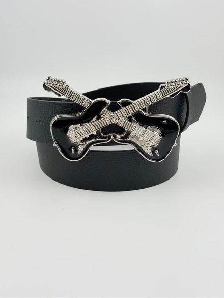 Siyah Gitar Tokalı Kemer