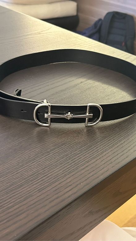 Massimo Dutti Siyah Deri Kemer