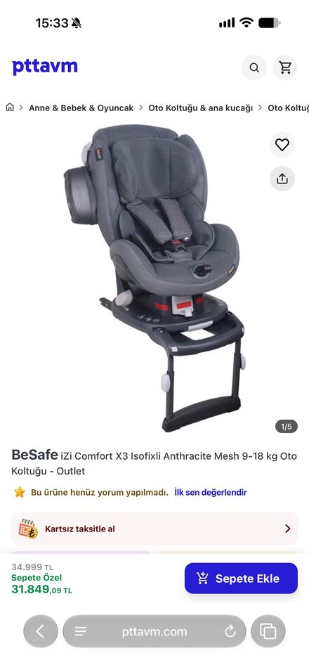 BeSafe Oto Koltuğu -9-18kg isofixli-