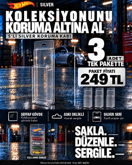 Hot Wheels 5li silver Koruma Kabı Seti