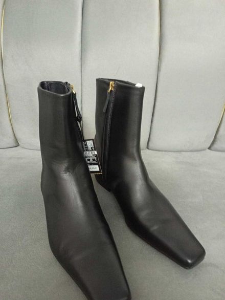 Massimo Dutti Siyah Deri Bot