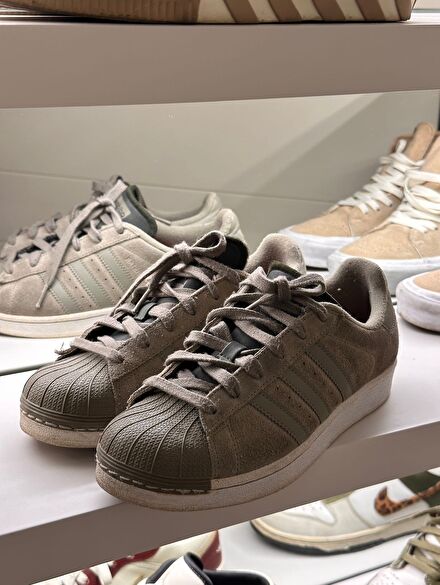 Adidas Superstar Haki Renk Süet Sneaker