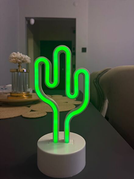 Kaktüs Neon Masa Lambası
