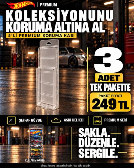 Hot Wheels 5li Premium Koruma Kabı Seti