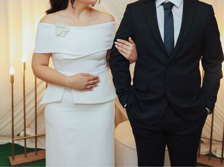 Beyaz Abiye nişan nikah söz elbisesi