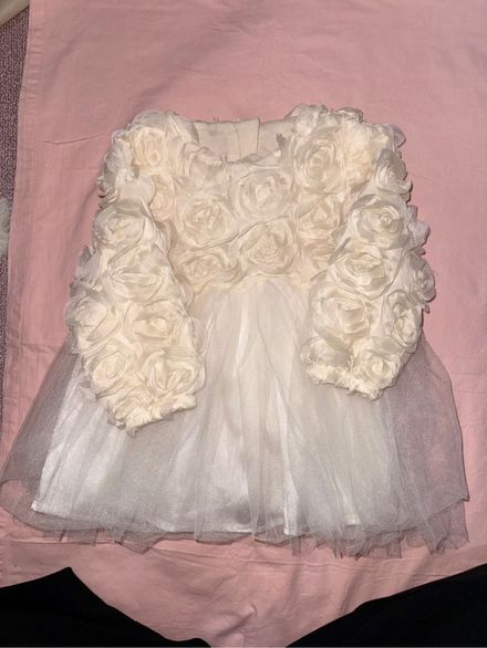 Bebek Mevlid Elbisesi Tüllü Gül Detaylı