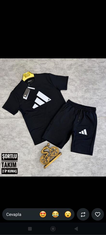 Adidas Siyah Takım (T-Shirt & Şort)