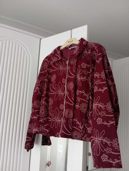 Bordo Desenli Ceket