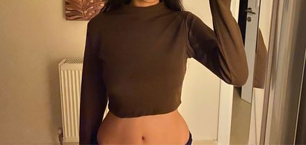 Kahverengi Crop Bluz