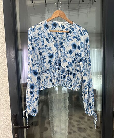 H&M crop gömlek bluz