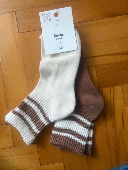 H&M 2'li Çizgili Çorap Seti