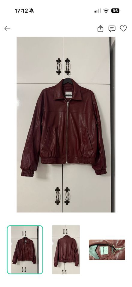 Bershka Bordo Deri Ceket