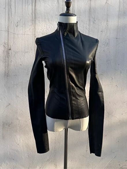 rick owens Siyah Deri Ceket