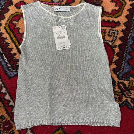 Zara Gümüş Triko Üst