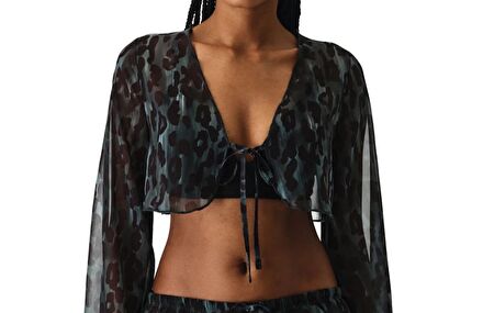 Penti Leopar Desenli Bolero