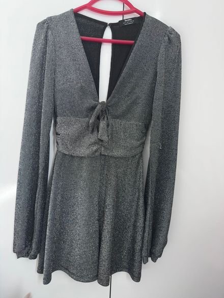 Bershka Gümüş Simli Mini Tulum