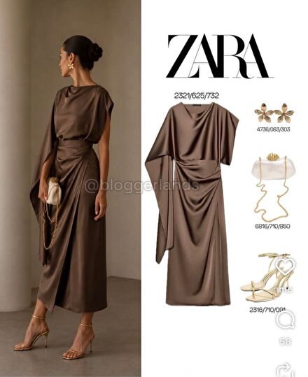 Zara pelerinli elbise