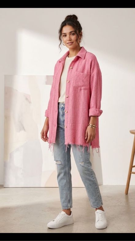 Pembe Oversize Ceket