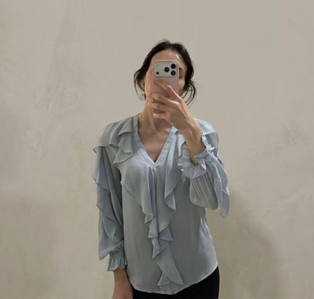 Kadın Volanlı Şifon Bluz