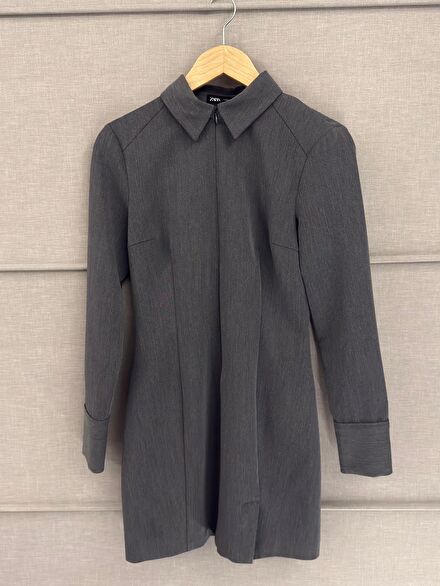 Zara Gri Blazer Elbise