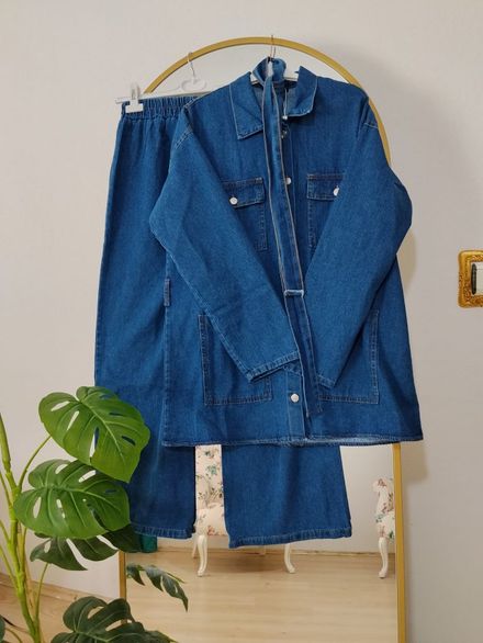 Denim Ceket ve Pantolon Seti