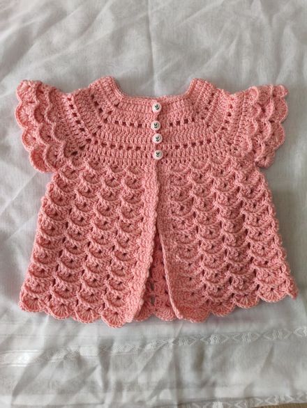 El Örgüsü Pembe Bebek Hırkası