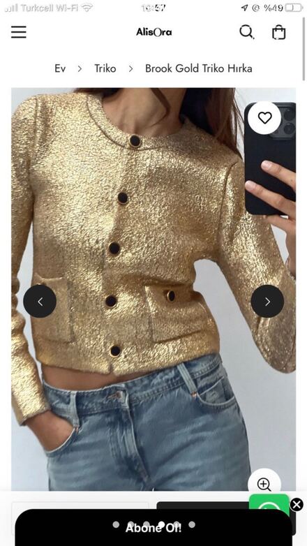 Zara Gold Triko Hırka