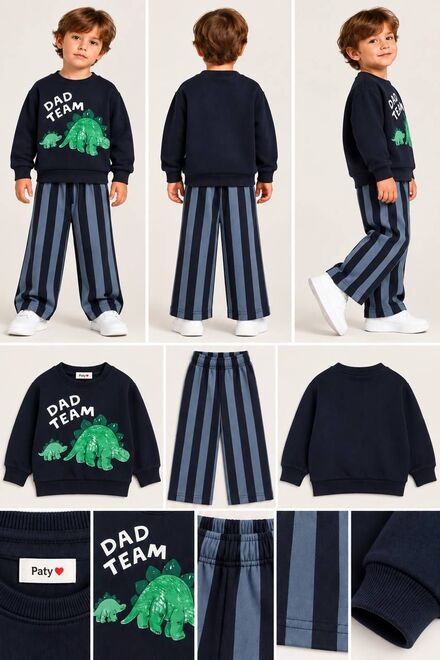 Çizgili Eşofman Altı ve Sweatshirt