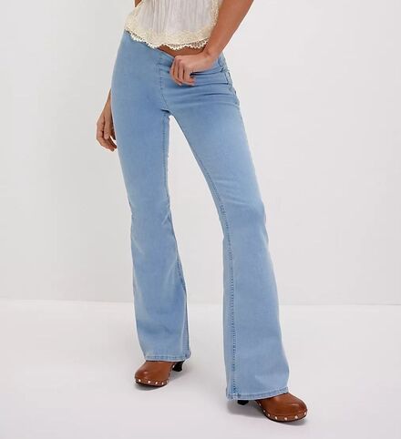 Likralı esnek flare wide jean