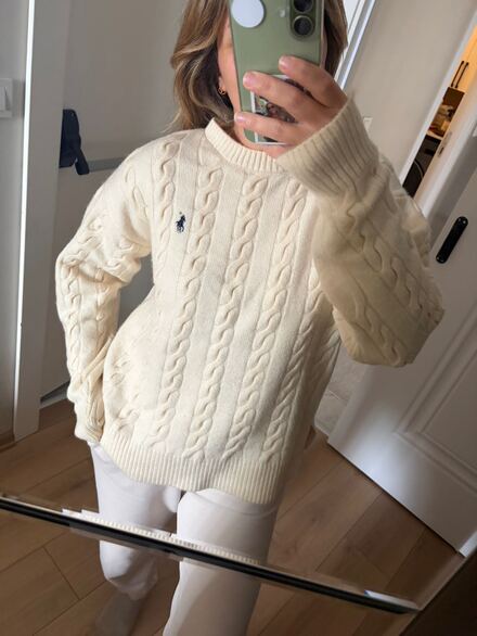 Polo Ralph Lauren Krem Desenli Kazak