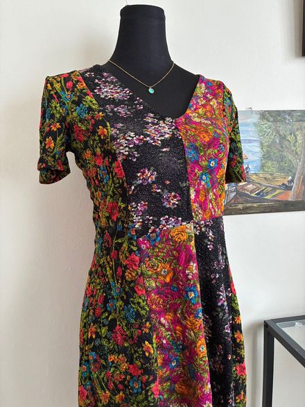 Zara elbise desenli elbise otantik
