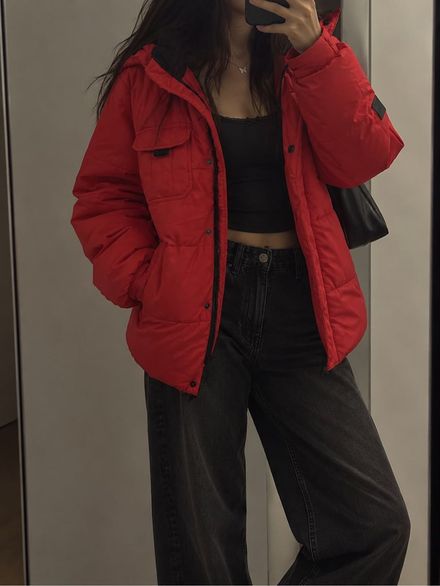 Jack & Jones Core kırmızı şişme mont ❤️