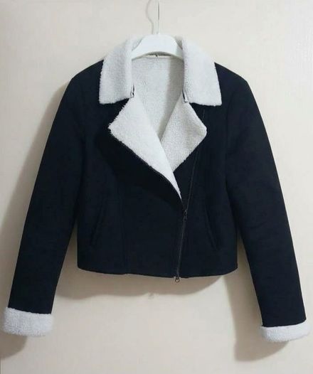 Siyah Peluş Mont