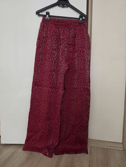 Bordo Desenli Pantolon